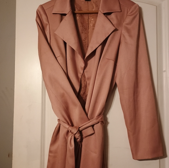 Pink Satin Trenchcoat - Picture 2 of 5